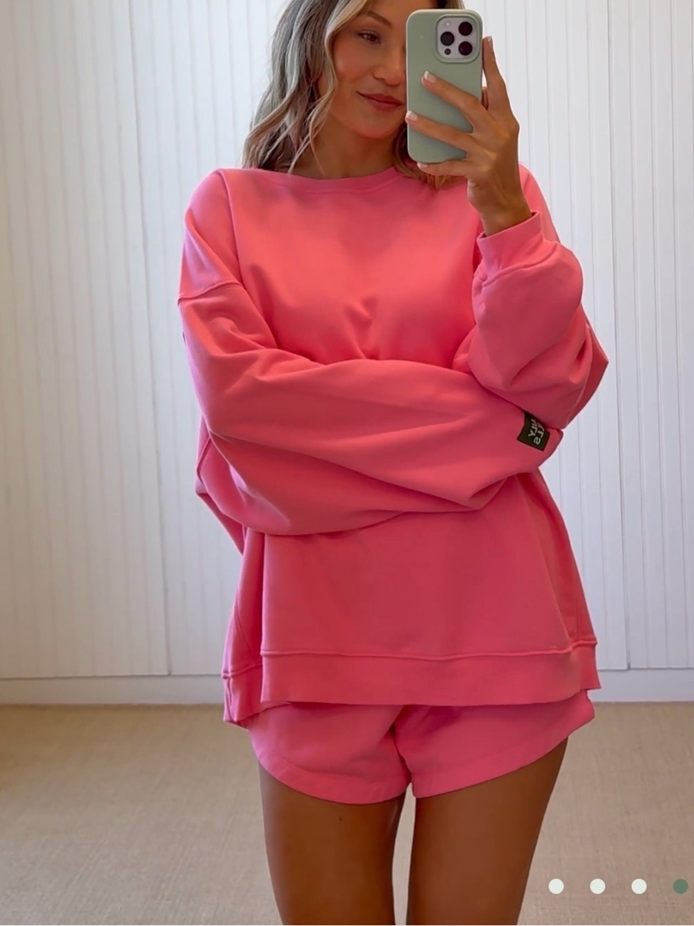 Daily Drills Oversized Crew Sweatshirt & Super Shorts Set in Cheeks - Picture 2 of 2